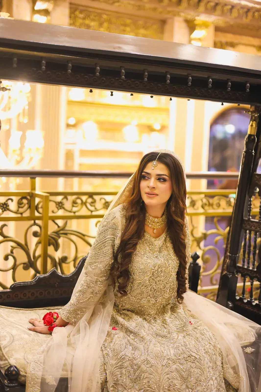 Ivory bridal look with soft waves at House of Salons F-10 (Unisex), F-10 Markaz, Islamabad