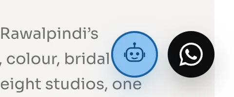 The Ask HOS robot button next to the WhatsApp button at the bottom-right of the House of Salons website