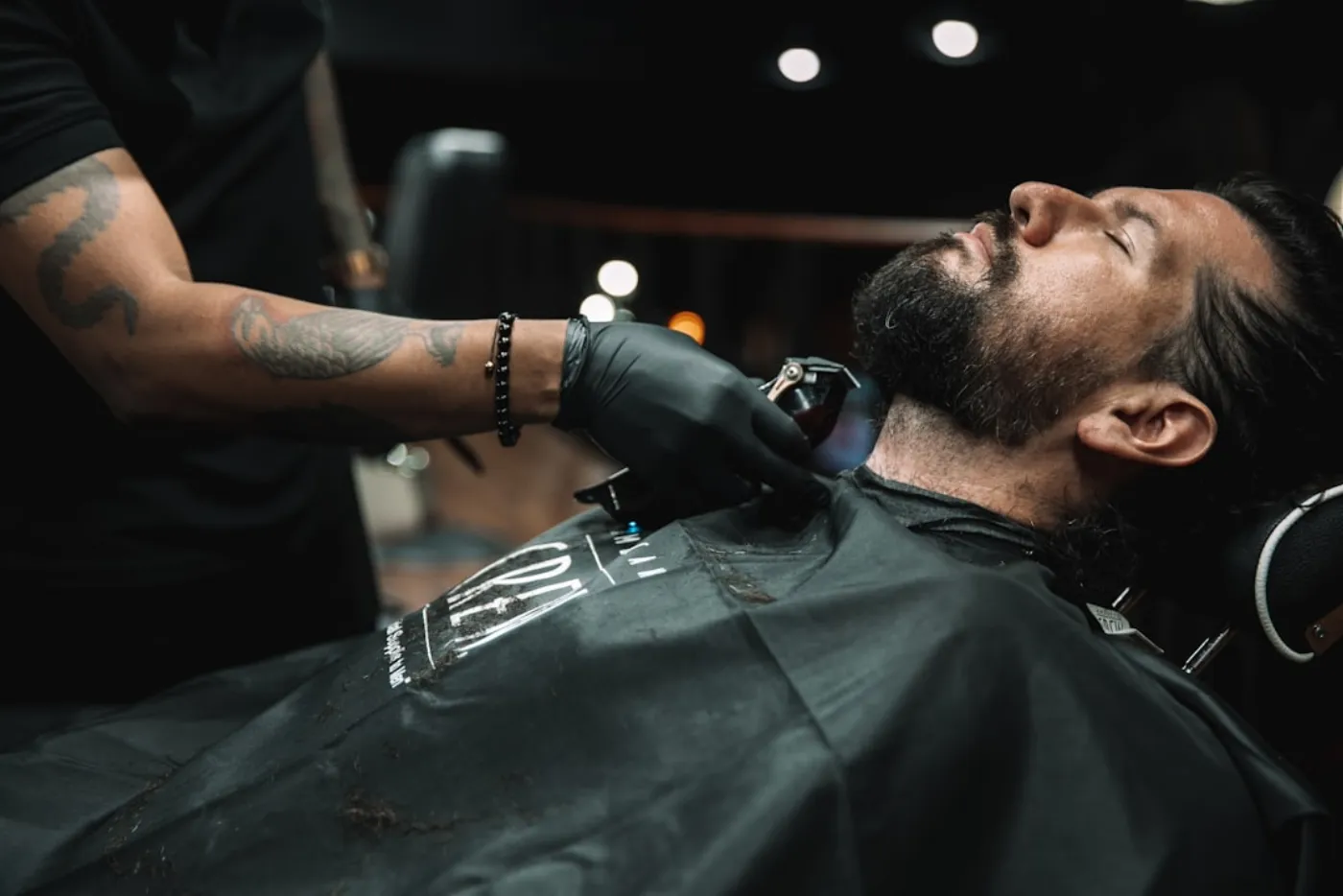 Precision beard trimming and sculpting in a salon setting