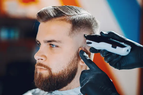 stylish man at barber shop